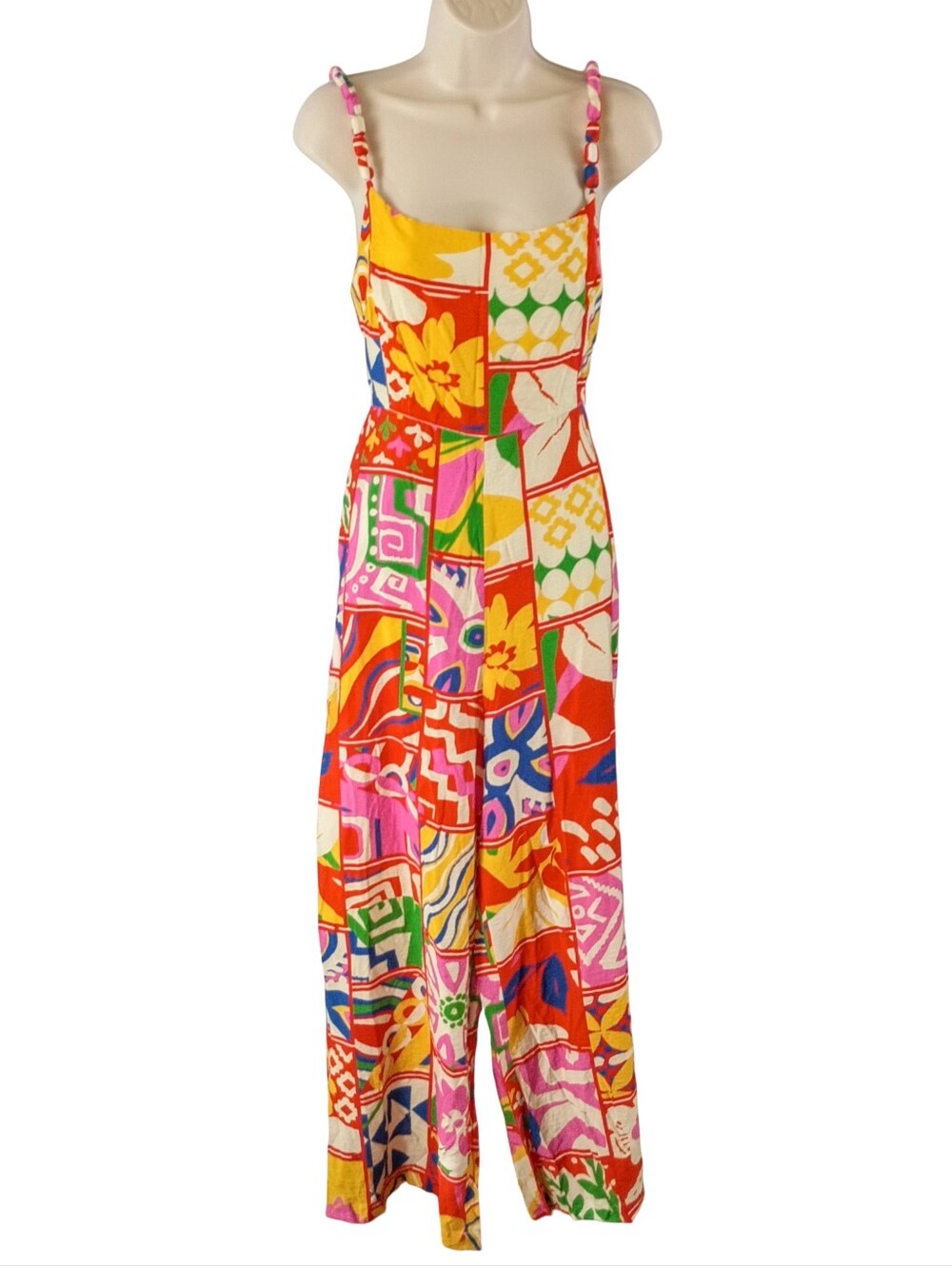 Lulu's  Multi Color Floral Patchwork Maxi Jumpsuit